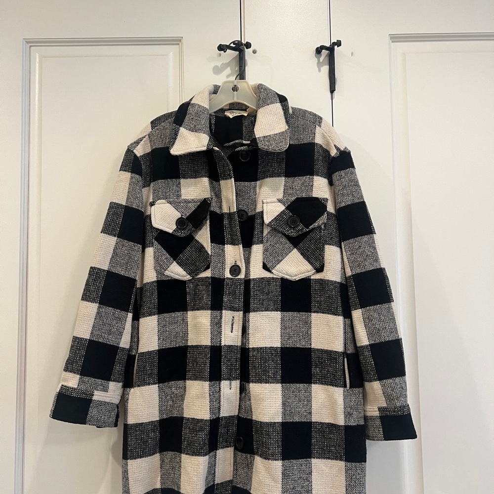 RD Style Black and White Checkered Utility Jacket